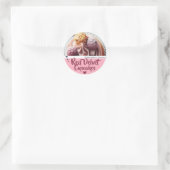 Rood fluweel cupcake fotosjabloon bakken label (Tas)