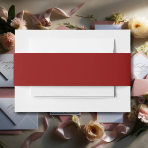 Rood fluweel effen kleur Klassiek Elegant Uitnodigingen Wikkel