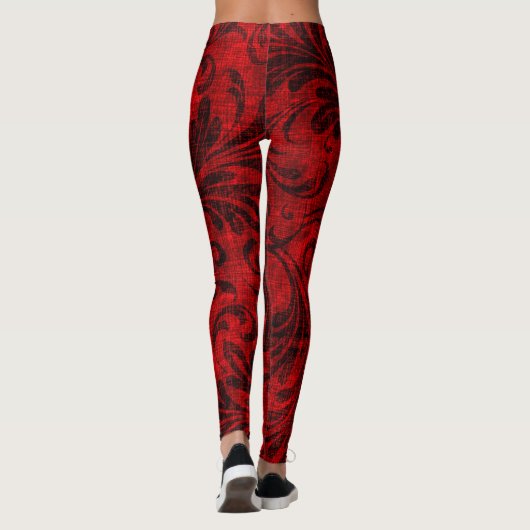 Rood fluweel Leggins Leggings (Achterkant)