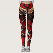 Rood fluweel taart slang leggings (Voorkant)