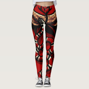 Rood fluweel taart slang leggings