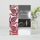 ROOD FLUWEEL TULPEN MONOGRAM Burgundy Witte Champa Kaart (Staand voorkant)