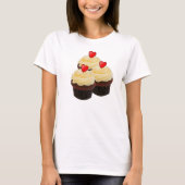 Rood fluwelen cupcakes T-shirt (Voorkant)