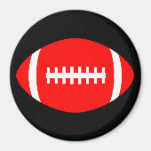 Rood Football en aangepaste achtergrondkleurspeler Magneet (Voorkant)