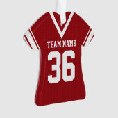 Rood Football Jersey uniform met foto Ornament (voorkant)