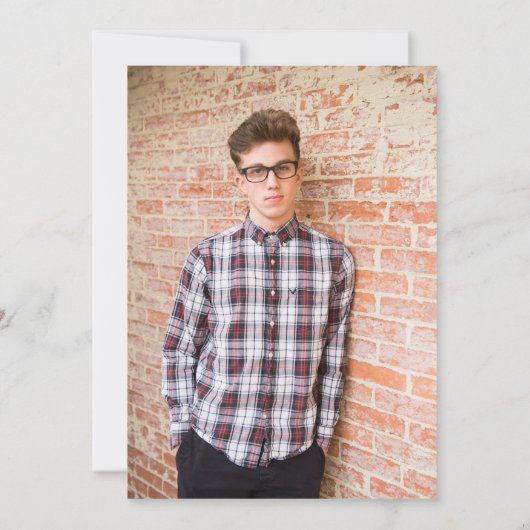 Rood foto om het Afstudeerder te vieren Kaart (Achterkant)