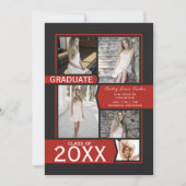 Rood fotocollage klasse van Afstuderen Aankondiging (Voorkant)