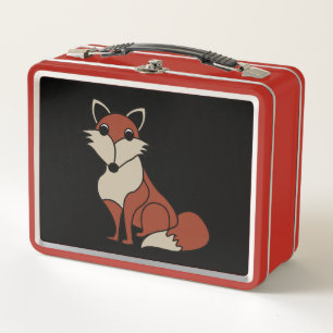 Rood fox Animal Metal Lunch Box