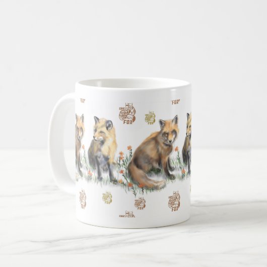 Rood Foxes, Klassieke Mok, 11 oz Koffiemok (Voorkant links)