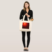 Rood Fractaal Patroon Grote Tote Bag (Voorkant (model))
