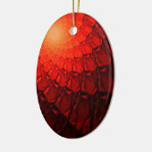 Rood Fractaal Patroon Keramisch Ornament (Links)