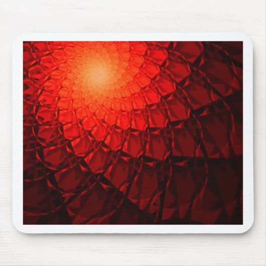 Rood Fractaal Patroon Muismat (Voorkant)