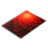 Rood Fractaal Patroon Notitieboek (Linkerzijde)
