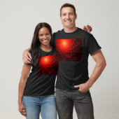 Rood Fractaal Patroon T-shirt (Unisex)