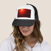 Rood Fractaal Patroon Trucker Pet (In situ)