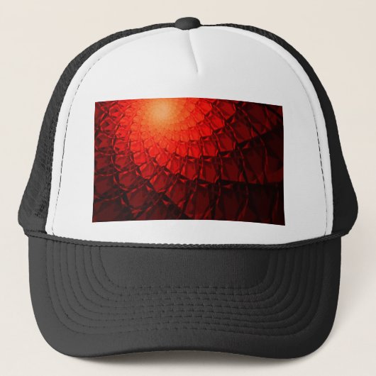 Rood Fractaal Patroon Trucker Pet (Voorkant)