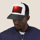 Rood Fractaal Patroon Trucker Pet (In situ)