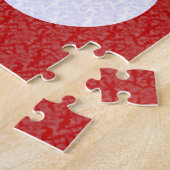 Rood Fractal-stijl - Witte Fractal-stijl Polka Dot Legpuzzel (Zijkant)