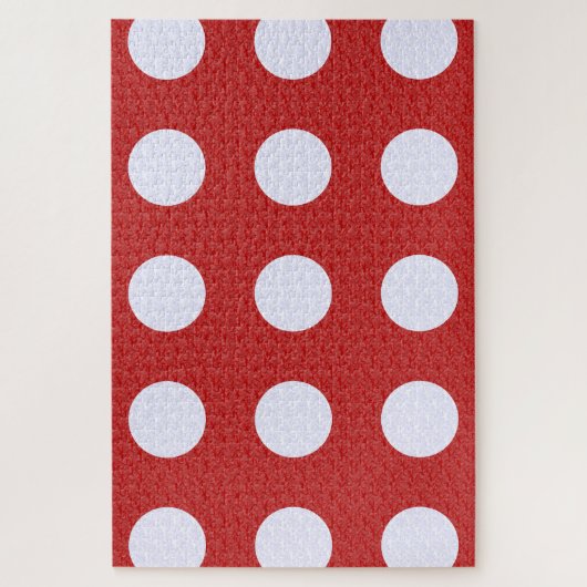 Rood Fractal-stijl - Witte Fractal-stijl Polka Dot Legpuzzel (Verticaal)