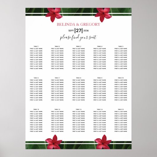 Rood(Frangipani) pannenbord voor weddenschappen Poster (Voorkant)