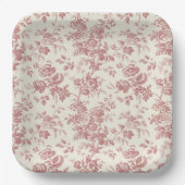 Rood Frans land Toile Papier Borden Papieren Bordje (Voorkant)