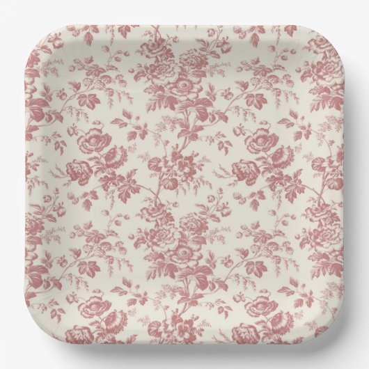 Rood Frans land Toile Papier Borden Papieren Bordje (Voorkant)