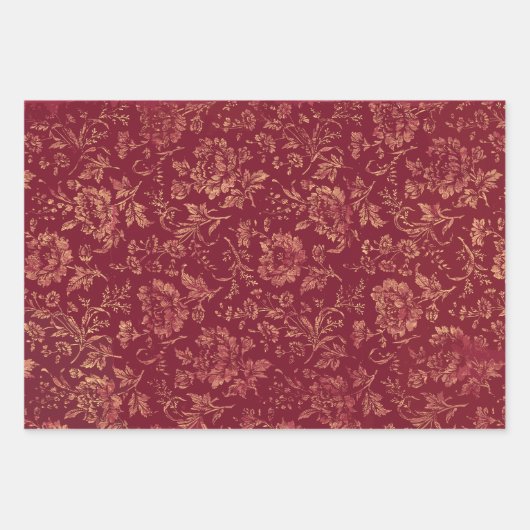 Rood  Frans Textiel Inpakpapier Vel (Voorkant 3)