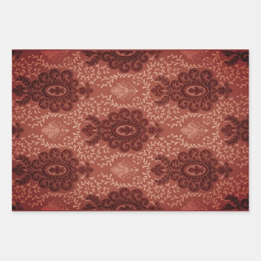 Rood Frans Textiel Inpakpapier Vel (Voorkant 2)