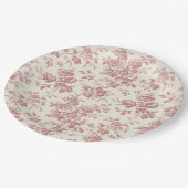 Rood Frans Toile Canvas Bloemen Papier Borden Papieren Bordje (Gekanteld)