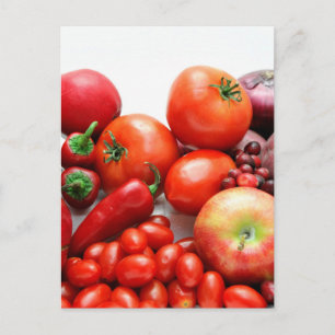 Rood fruit en groenten briefkaart