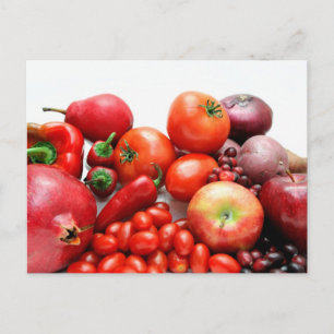 Rood fruit en groenten briefkaart