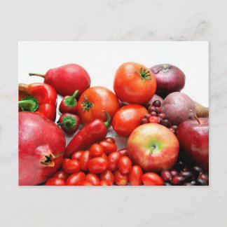 Rood fruit en groenten briefkaart