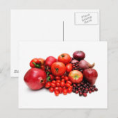 Rood fruit en groenten briefkaart (Voorkant / Achterkant)