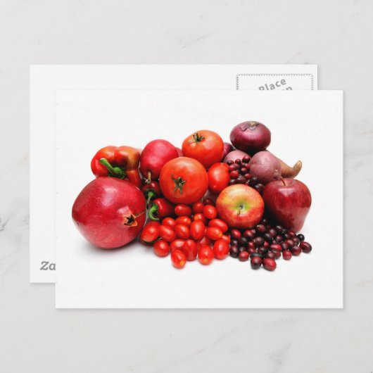 Rood fruit en groenten briefkaart (Voorkant / Achterkant)