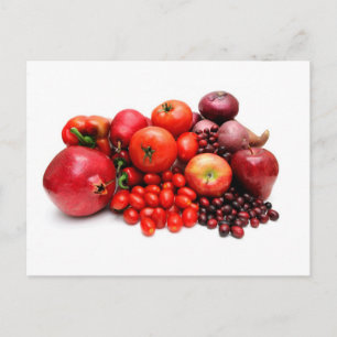 Rood fruit en groenten briefkaart