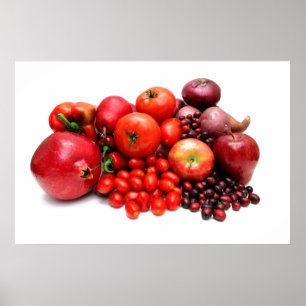 Rood fruit en groenten poster