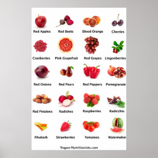 Rood fruit en groenten poster