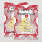 Rood gaas halo kerstboom kaart (Voorkant / Achterkant)