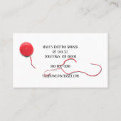 Rood garen bal voor breier visitekaartje (Achterkant)