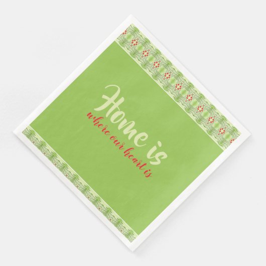 Rood geaccentueerd patroon servet (Hoek)