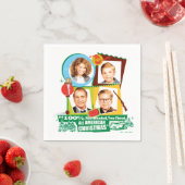 Rood-gebloed, twee gevist, alle Amerikaanse kerst Servet (Insitu)