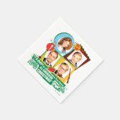 Rood-gebloed, twee gevist, alle Amerikaanse kerst Servet (Hoek)