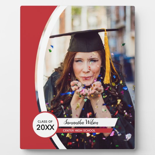 Rood gebogen Lijst Foto Afstuderen Fotoplaat (Voorkant)