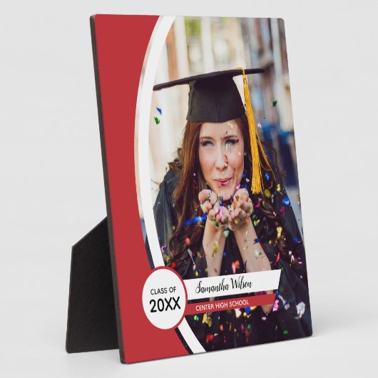 Rood gebogen Lijst Foto Afstuderen Fotoplaat (Zijkant)