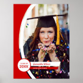 Rood gebogen Lijst Foto Afstuderen Poster (Voorkant)