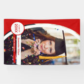 Rood gebogen Lijst Foto Afstuderen Spandoek (Horizontaal)