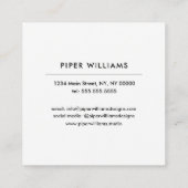 Rood gebold Geometric Square Lijst Monogram Square Vierkante Visitekaartje (Achterkant)