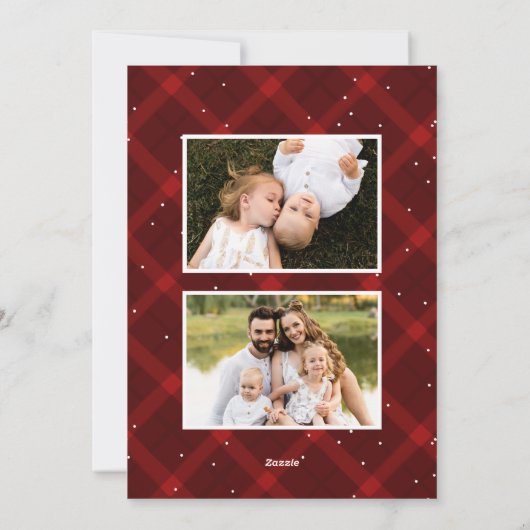 Rood geborsteld met penseelgebakje Merry Kerstmis  Feestdagenkaart (Achterkant)