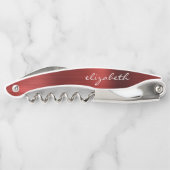 Rood, geborsteld metaal, aangepast script kurkentrekker (Achterkant)