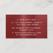 Rood Geborsteld Metaal Metaal Roestvrij Staal Visitekaartje (Achterkant)